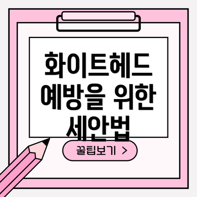 화이트헤드 예방을 위한 세안법