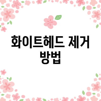 화이트헤드 제거 방법