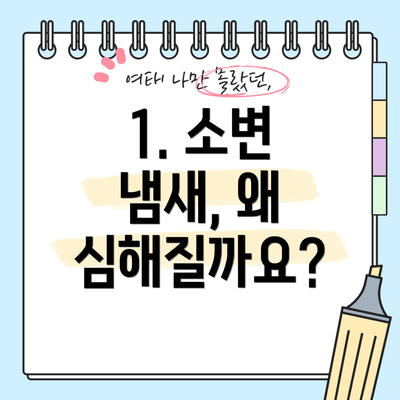 1. 소변 냄새, 왜 심해질까요?