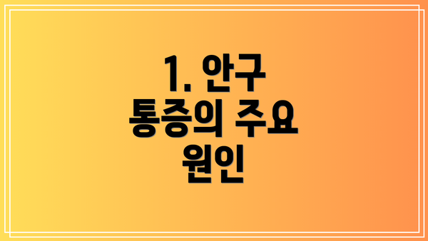 1. 안구 통증의 주요 원인