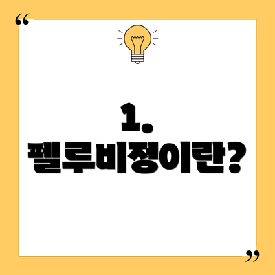 1. 펠루비정이란?