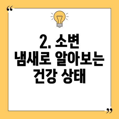 2. 소변 냄새로 알아보는 건강 상태