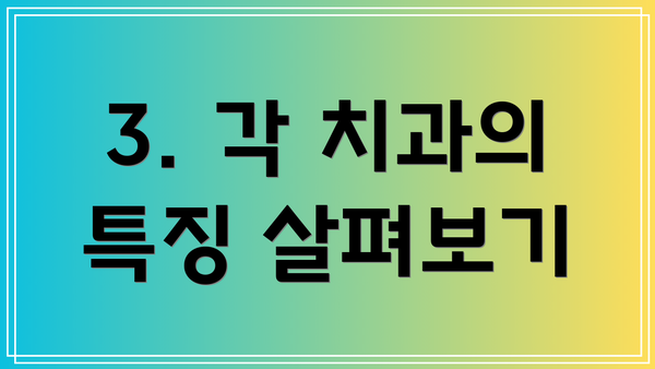 3. 각 치과의 특징 살펴보기