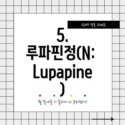 5. 루파핀정(N: Lupapine)