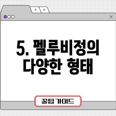 5. 펠루비정의 다양한 형태