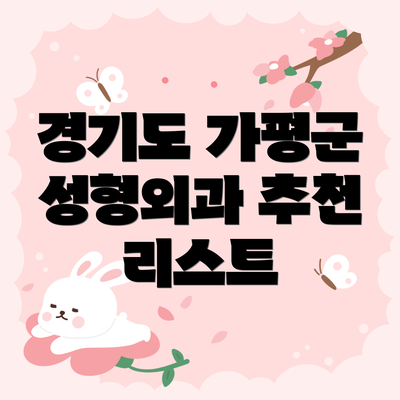 경기도 가평군 성형외과 추천 리스트