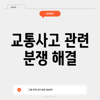 교통사고 관련 분쟁 해결