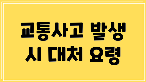 교통사고 발생 시 대처 요령