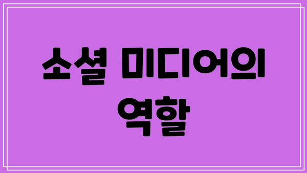 소셜 미디어의 역할
