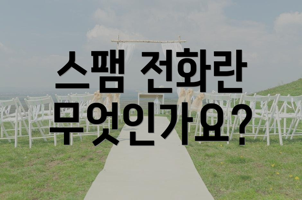 스팸 전화란 무엇인가요?