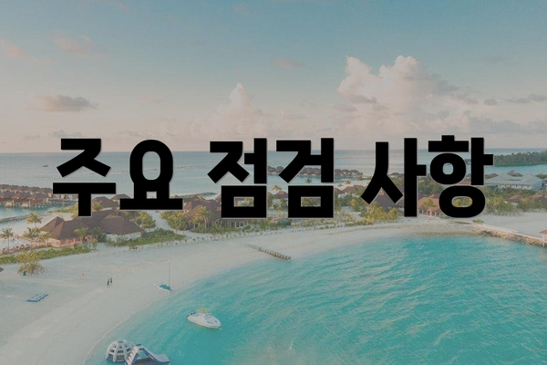 주요 점검 사항