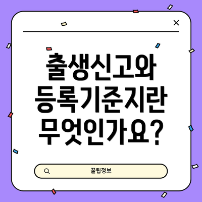 출생신고와 등록기준지란 무엇인가요?