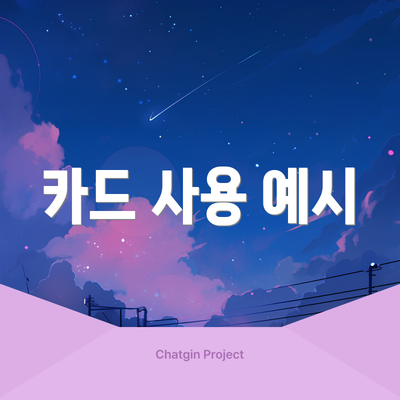 카드 사용 예시