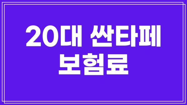 20대 싼타페 보험료