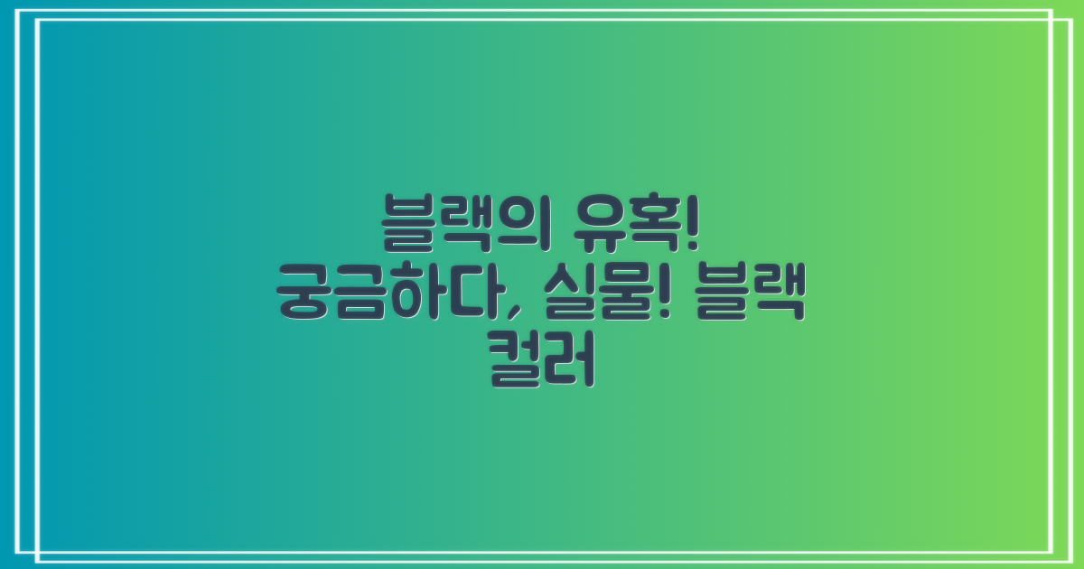 블랙 색상, 실물이 궁금하네요!