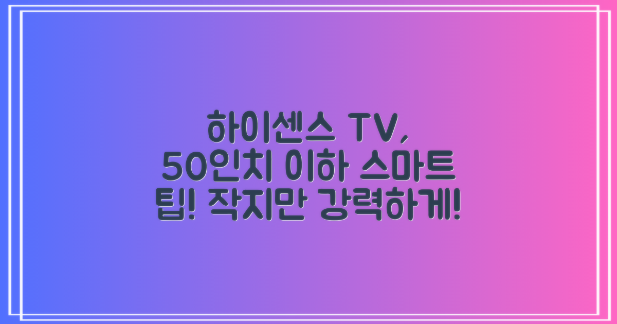 하이센스 TV, 50인치 이하로 스마트하게 즐기는 법은?