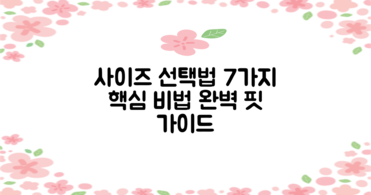 7가지 사이즈 선택법