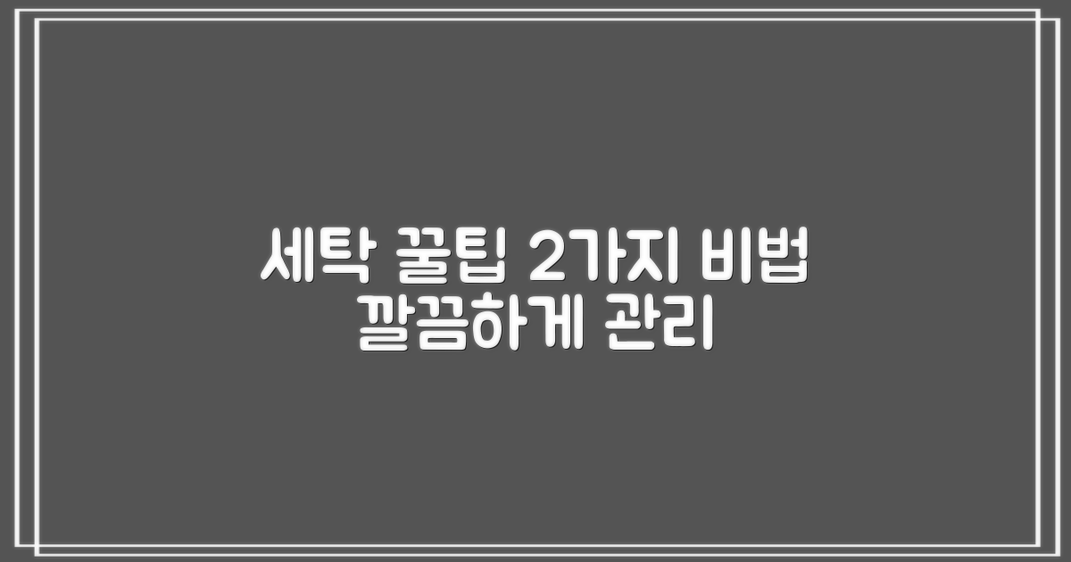 2가지 세탁 관리법
