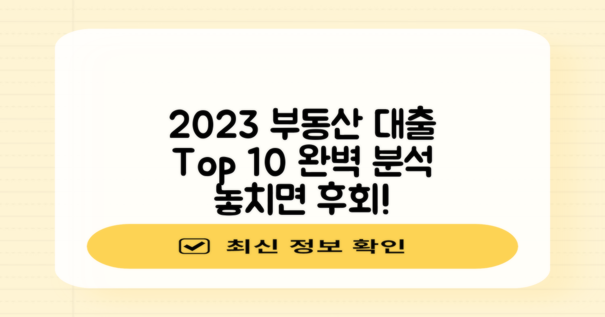 2023 부동산 담보대출 Top 10, 제대로 알고 계신가요?