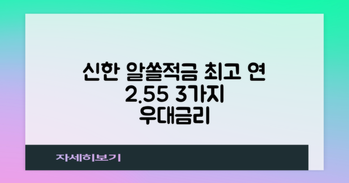 신한 알쏠적금: 최고 연 2.55% 우대금리, 3가지 조건 파헤치기!