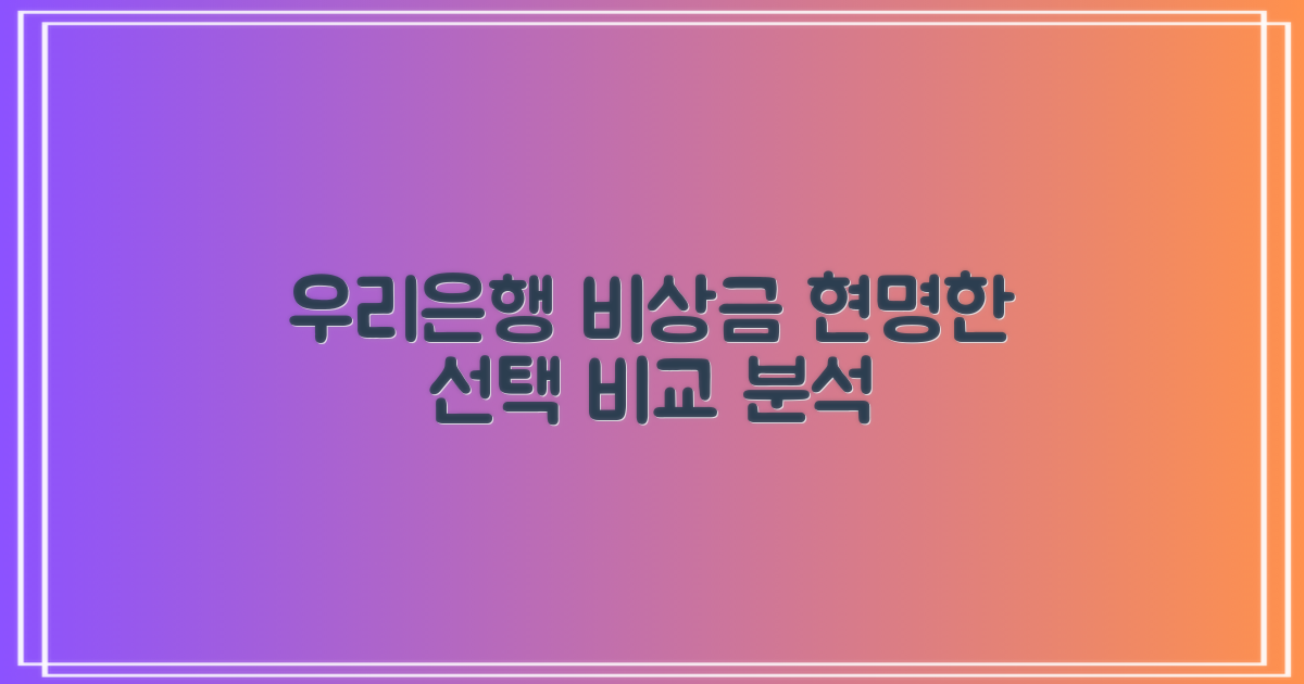 우리은행 비상금대출, 당신의 현명한 선택을 위한 비교 분석
