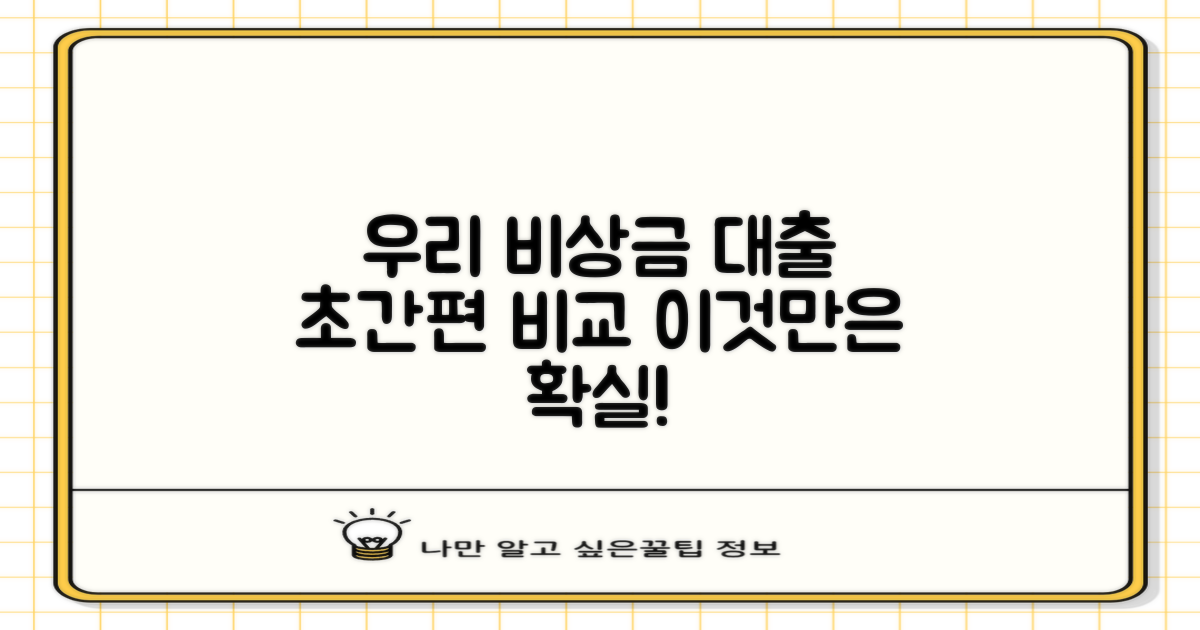 다른 대출과 비교해 우리은행 비상금대출, 어떤 점이 유리할까요?