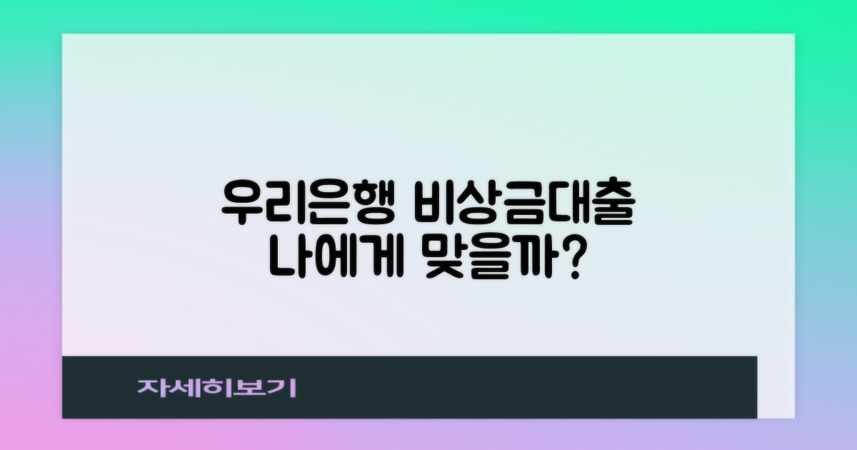 우리은행 비상금대출, 당신에게 딱 맞는 선택일까요?