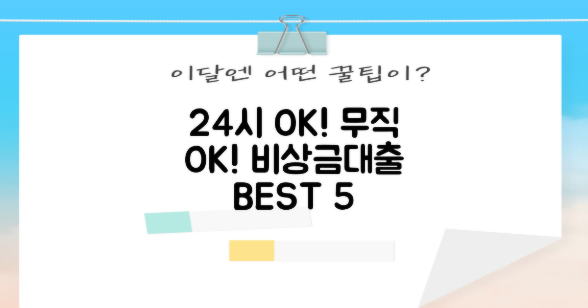 24시간 신청 가능한 곳: 급할 때 걱정 끝! 무직자도 OK 2금융 비상금대출 BEST 5 꿀팁