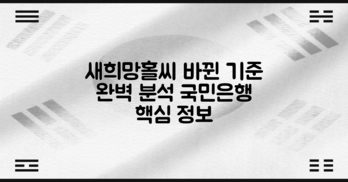 국민은행 새희망홀씨: 변화된 기준과 함께 완벽 분석