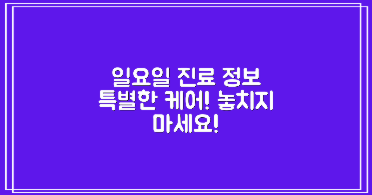 일요일 진료 정보를 알아보세요