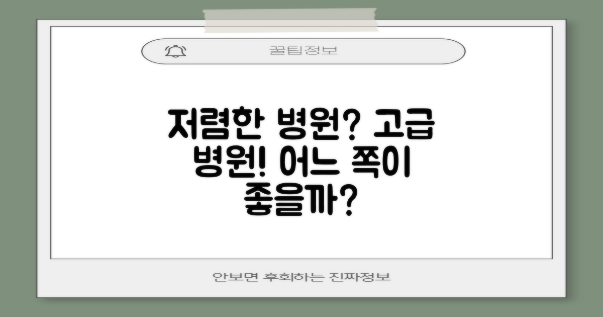 저렴한 곳 vs 고급 병원