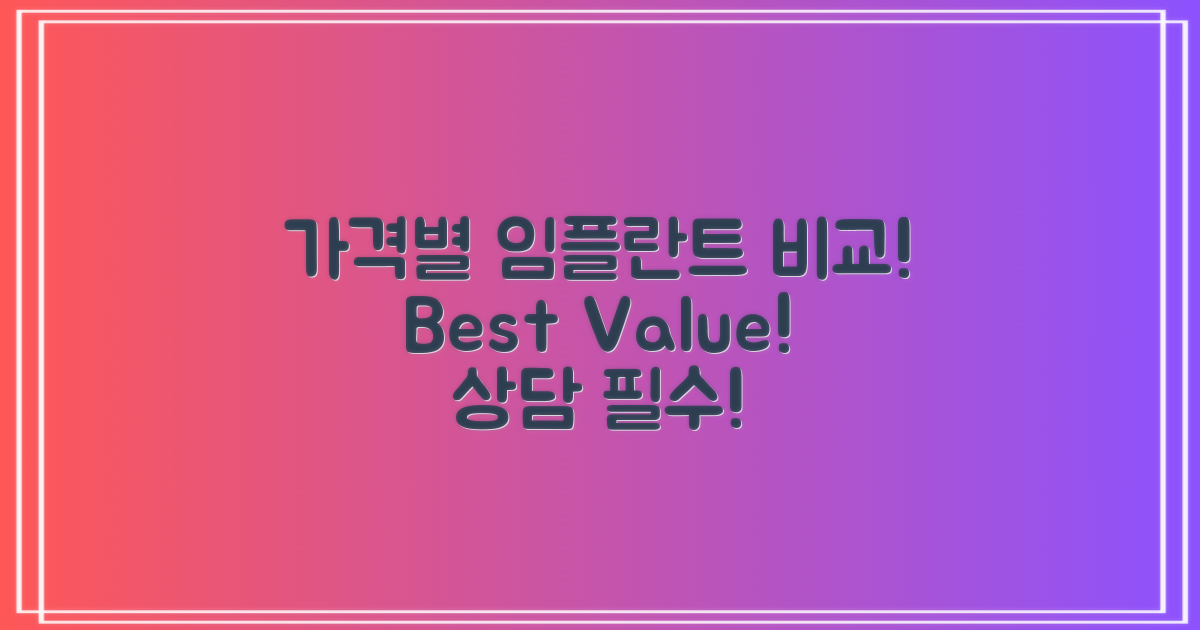 가격별 임플란트 비교