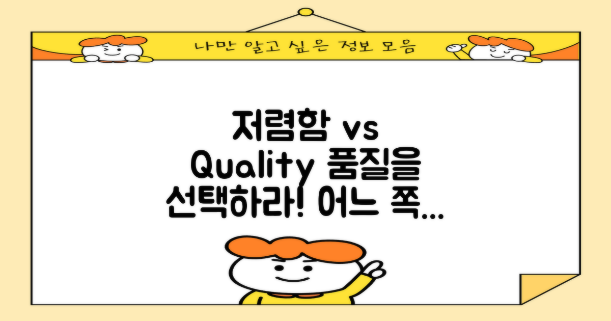 저렴함 vs 품질 대조