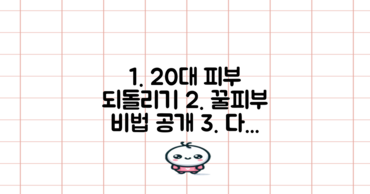 20대 피부 되돌리는 법