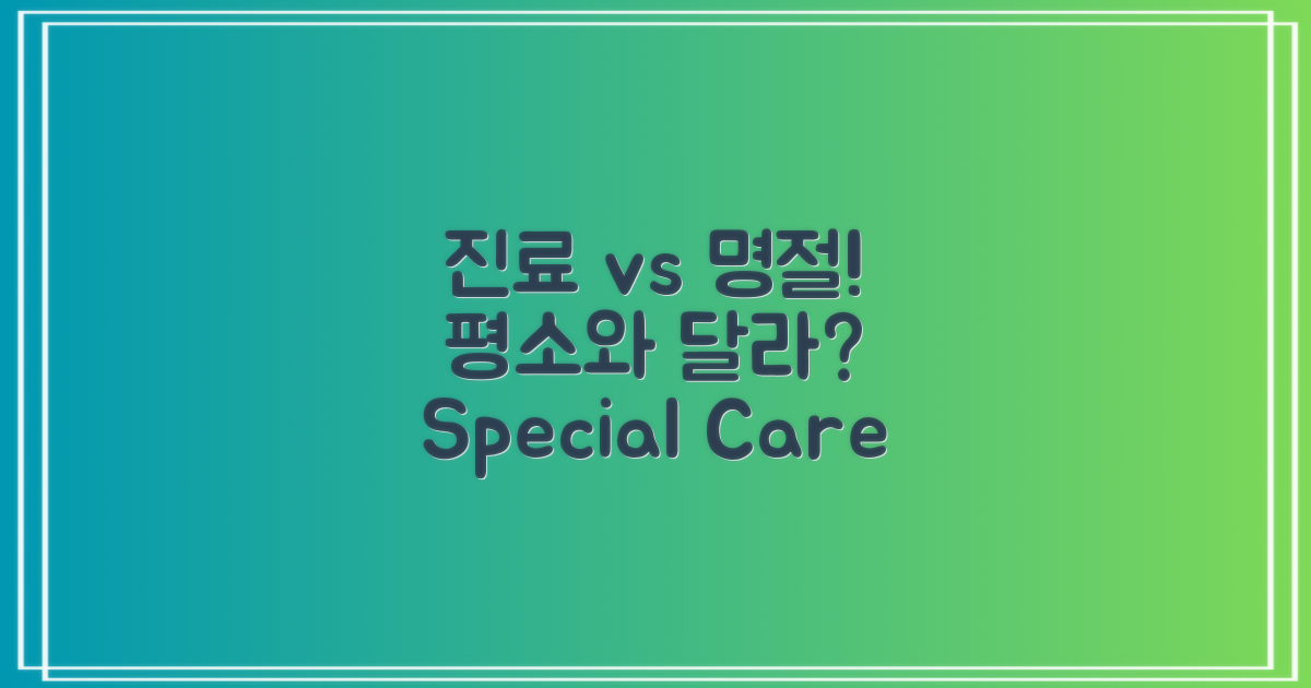 일반 진료 vs 명절 특화