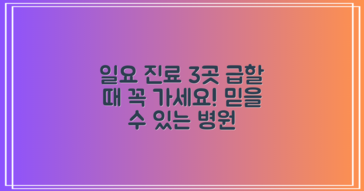 일요일 진료 3곳 엄선